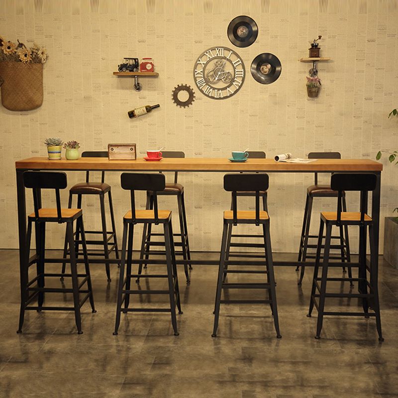 Industrial Rectangle Bistro Bar Desk Coffee Shop Trestle Bistro Bar Table