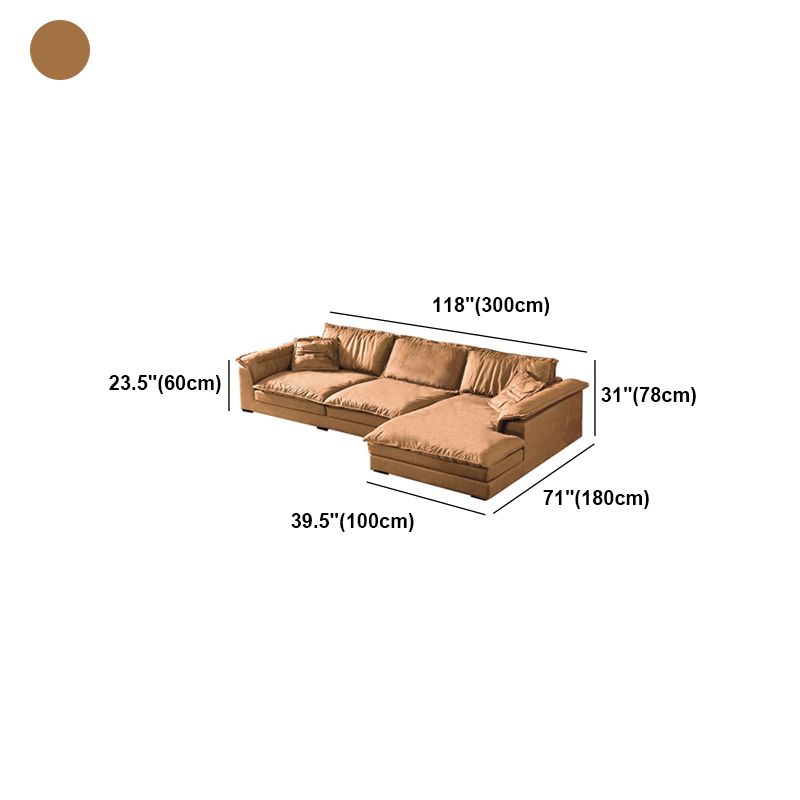 Faux Leather Modern Cushions Sofa 30.7" H Pillow Top Arm Sofa & Chaise
