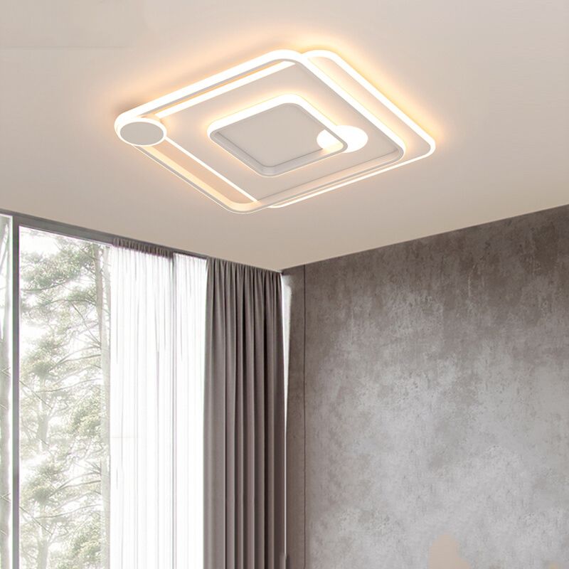 Nórdico de techo cuadrado de luz de techo de LED de metal cerca de techo de iluminación fija en blanco
