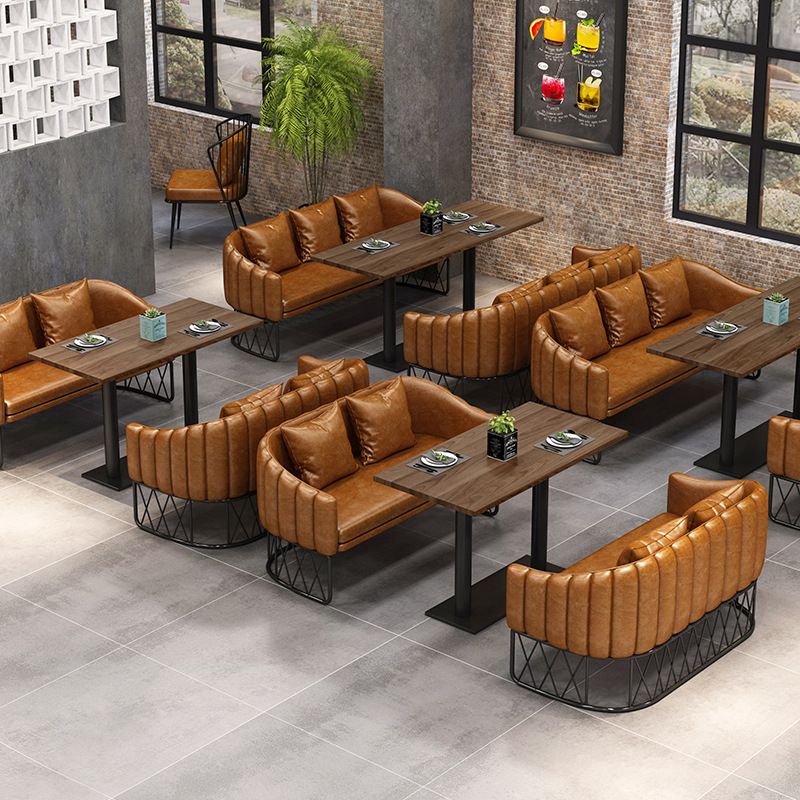 Industrial Dining Room Table Solid Wood Table with Black Base for Home Kitchen Dinner