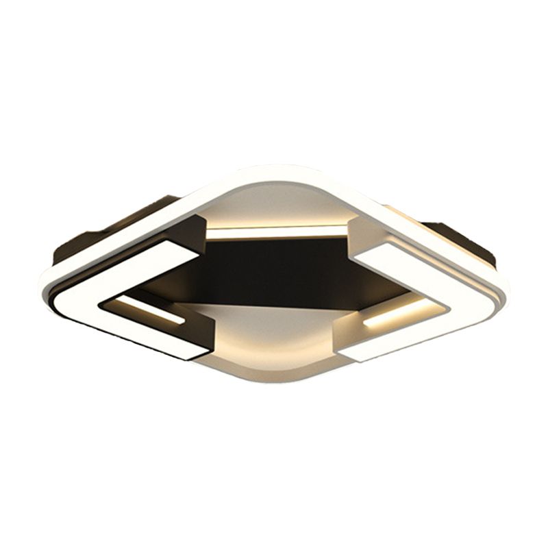 Black Round/Square Flush Mount Lamp Modernism LED Acryl Nah an Deckenleuchte in Warm/Weißes Licht