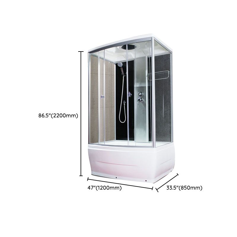 Modern Shower Kit with Base Foundation Sliding Door Shower Stall