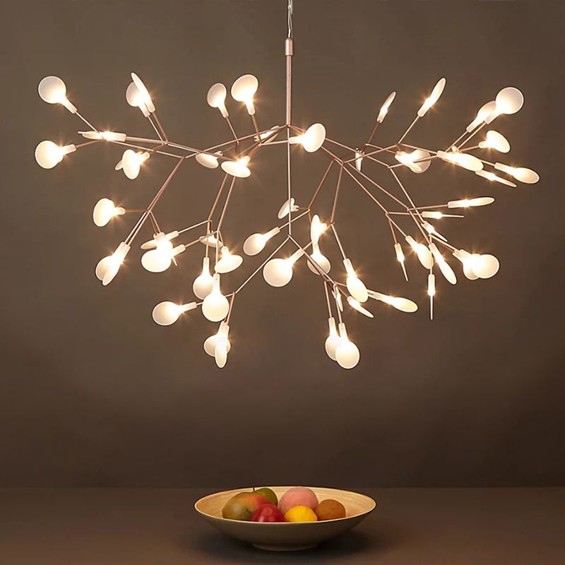 Modern Style Chandelier Multi Lights Decorative Firefly Pendant Lights in Rose Gold