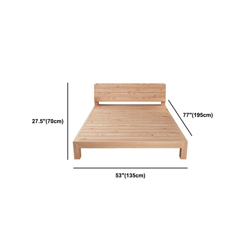 Scandinavian Rectangular Bed Headboard Wood Bed with Custom Legs