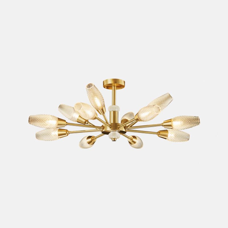 Lámpara colgante de tulipán de latón Vidrículas modernas 9/12/15 LIGHTA LA CONTRACIÓN DEL CADENTE