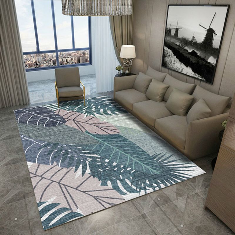 Comfort Plants Pattern Rug Simplicity Modern Rug Polyester Friendly Washable Carpet for Home Decor