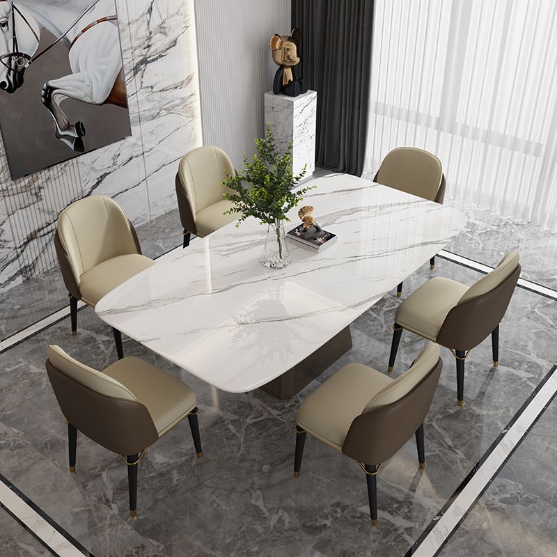 Glam Style Rectangle Table Set 1/4/5/7 Pieces Dining Set for Home Use