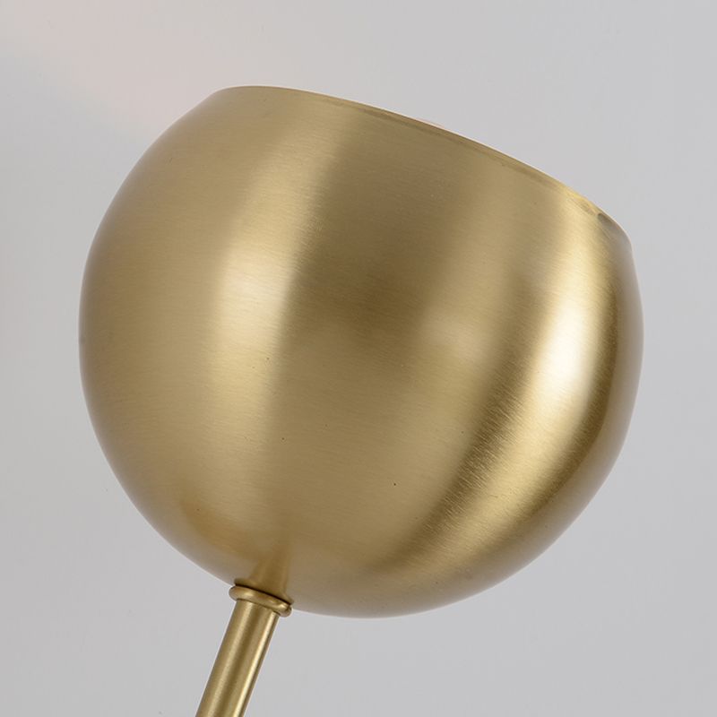 Gold Dome Wallchiere Modernist Brass 1 Bulb Sconce Light Fixture with Pencil Arm