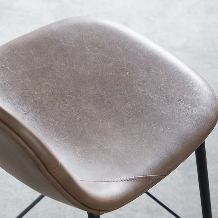 Leather Bar Stool Modern Backrest Counter Stool for Bristol with Metal Base