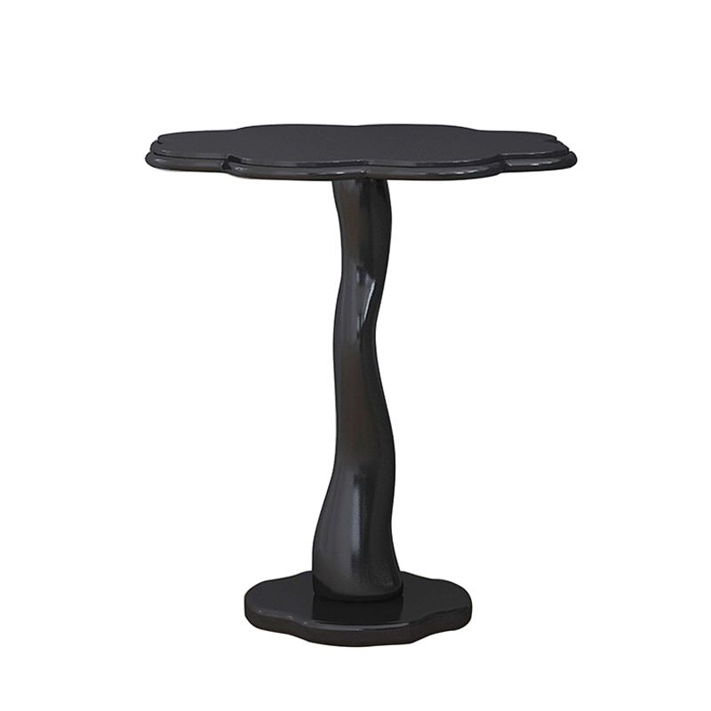 Contemporary Wood Side Table with Cloud Shap Top and 1 Leg Base