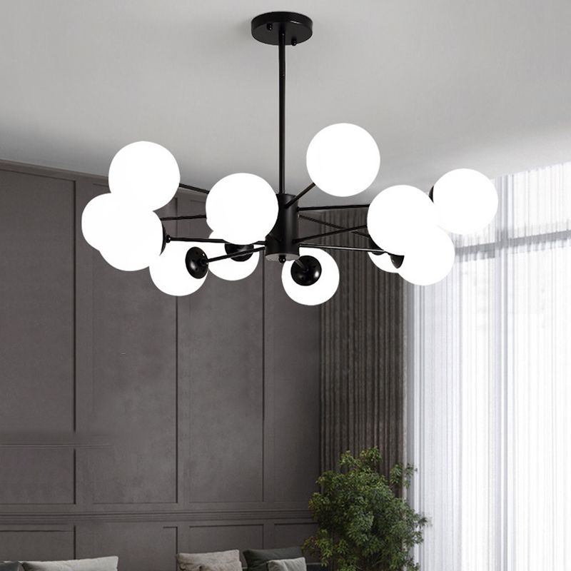 Modern Glass Shade Chandelier Globe Multi Light Chandelier Pendant for Bedroom