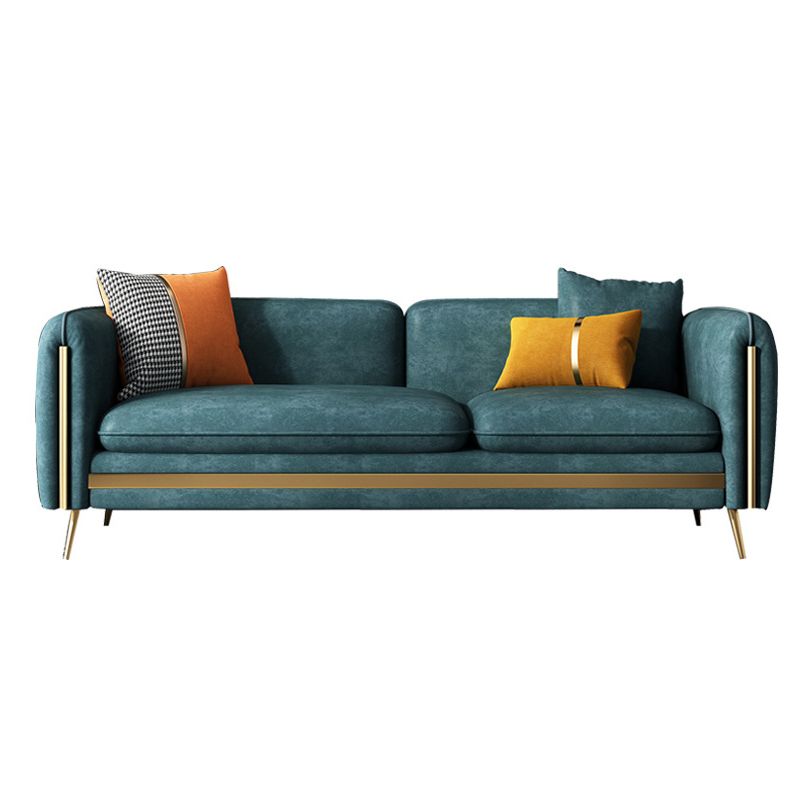 Modern Standard Faux Leather Sofa 3 Seater Square Arm Sofa for Living Room