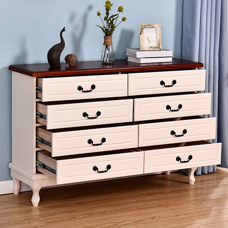 American Traditional Home Chest Solid Wood Storage Chest with Drawers