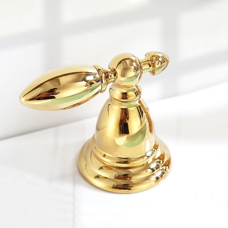 European Style Widespread Basin Faucet Brass 2 Handle Bathroom Vessel Faucet with Hoses