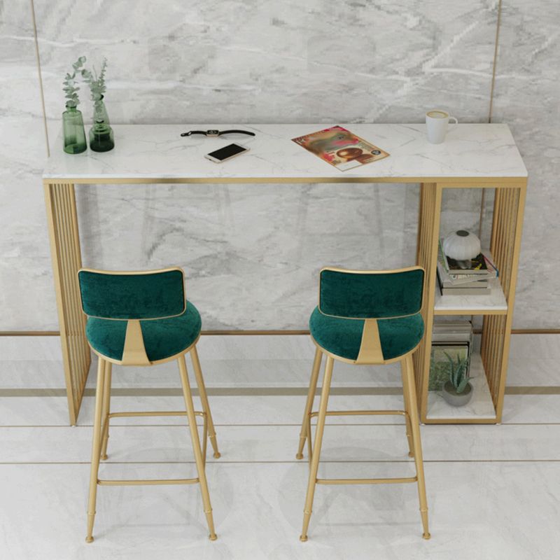 Luxurious Rectangular Pub Table Set 1/2/3 Pieces Stone Top Bistro Table Set