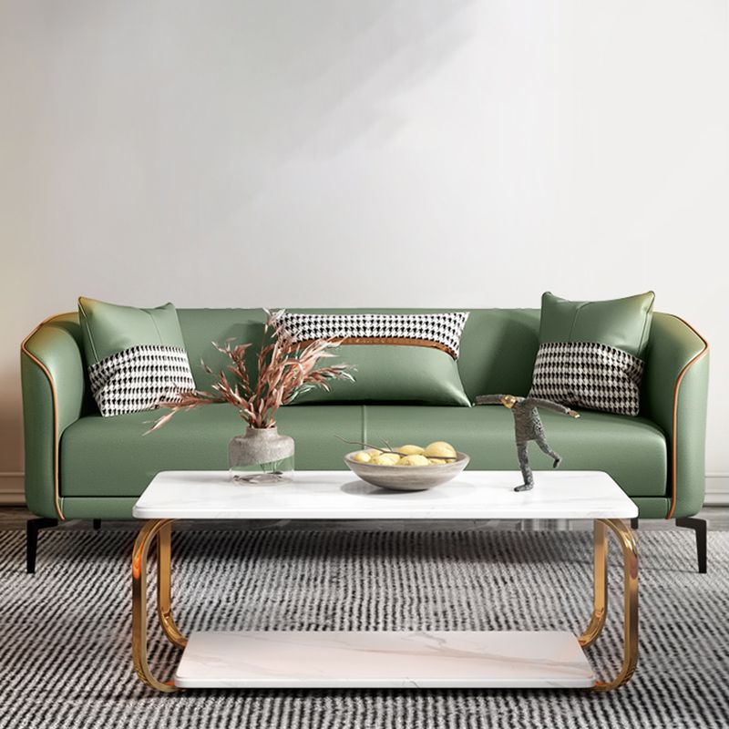 Contemporary Faux Leather Tight Back Tuxedo Arm Living Room Standard Settee