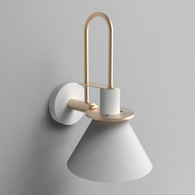 Conical Bedroom Wall Lighting Fixture Metal Minimalist-Style Wall Sconce Lighting