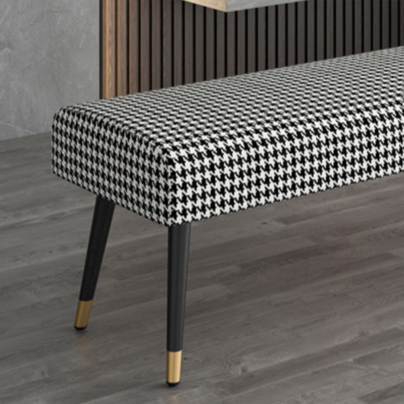 Glam Rectangle Seating Bench Cushioned Entryway and Bedroom Bench