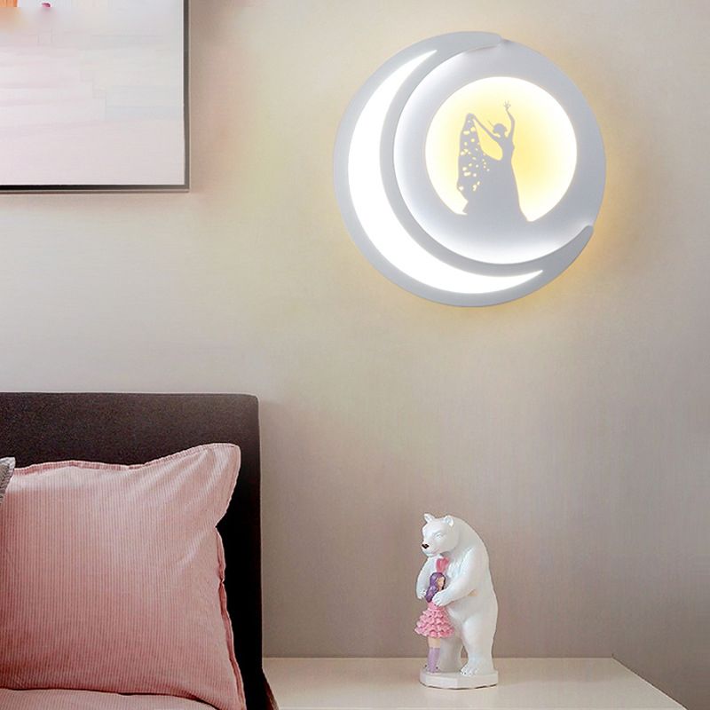Round Wall Sconce Light Modern 1-Light LED Wall Mount Light for Living Room