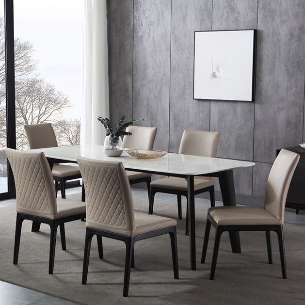 Contemporary Dining Chairs Upholstered Chairs with Wood Base