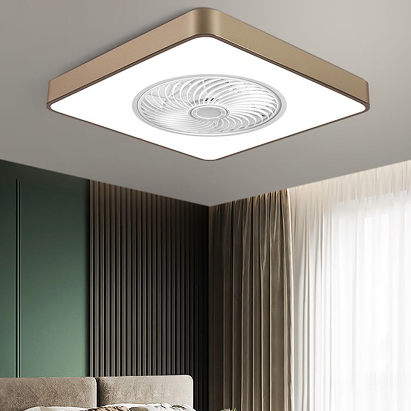 Geometric Ceiling Fan Light Modern Metal 1-Light LED Ceiling Fan for Living Room