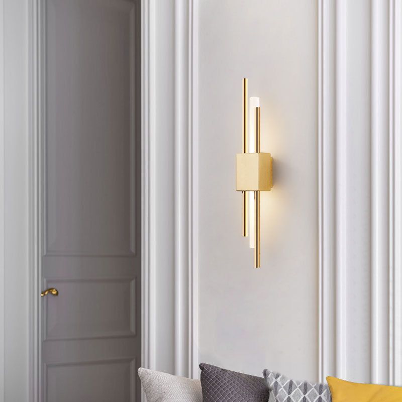 Postmodern Style Unique Shade Wall Sconce Copper 2 Light Sconces for Living Room