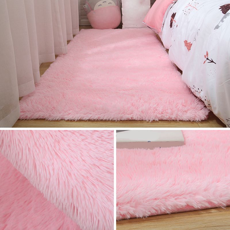Simple Modern Rug Multi-Color Solid Color Carpet Non-Slip Backing Easy Care Area Rug for Bedroom