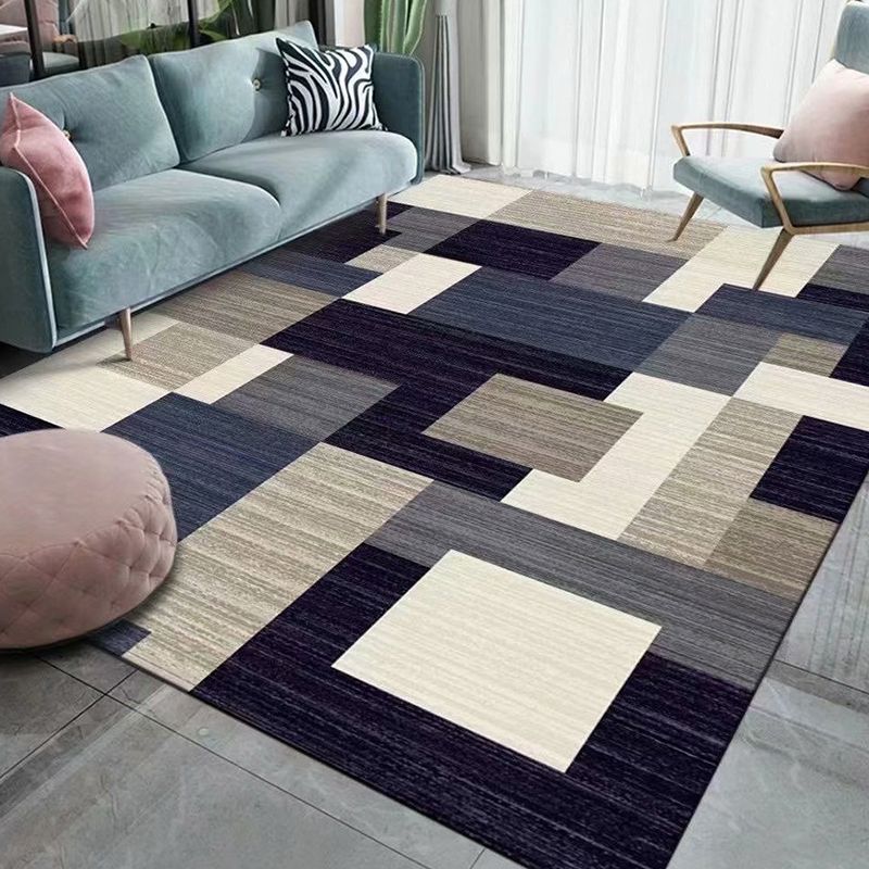 Gold Abstract Line Rug Polyester Simple Indoor Rug Washable Rug for Home Decor