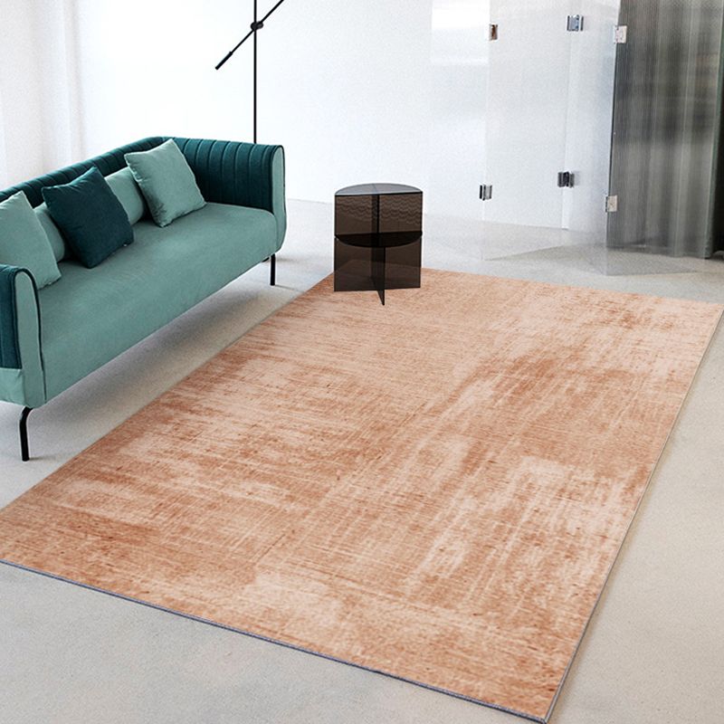 Light Pink Modern Rug Polyester Color Piece Rug Stain Resistant Rug for Drawing Room