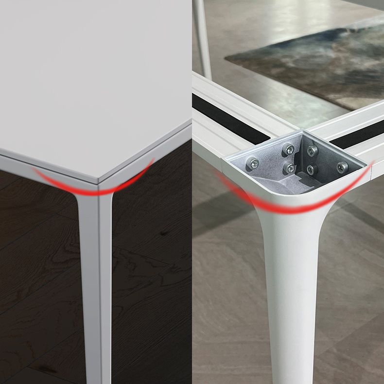 Contemporary 1/2/5 Pieces Furniture Stone Rectangle Dining Chairs Set in White