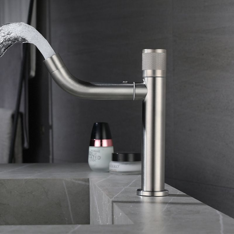 Modern Vessel Sink Faucet Stainless Steel Single Handle Low Arc Vessel Faucet