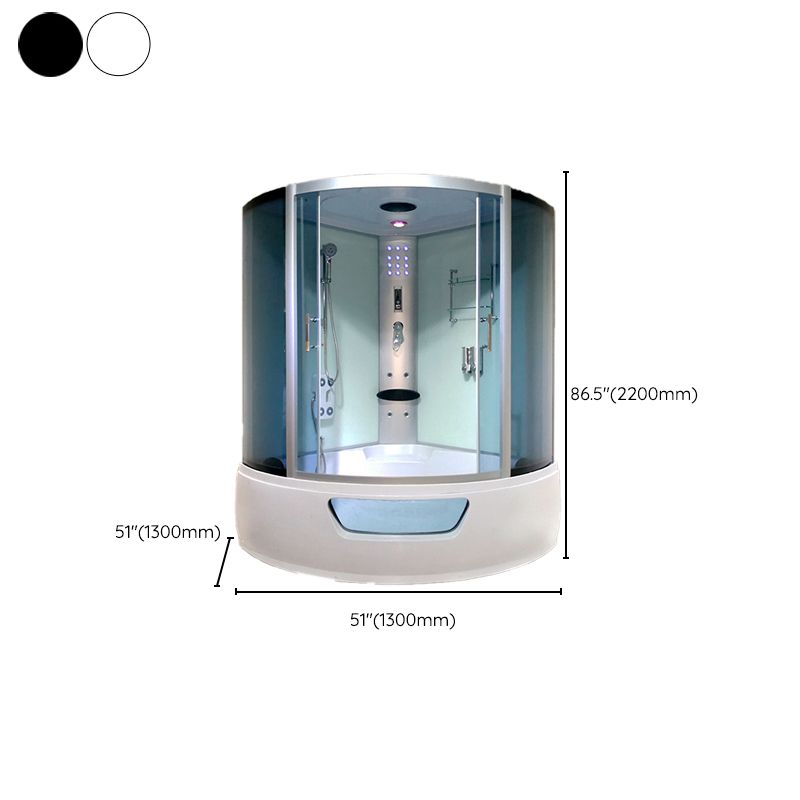 Round Double Sliding Shower Stall Full Frame Tempered Glass Shower Room