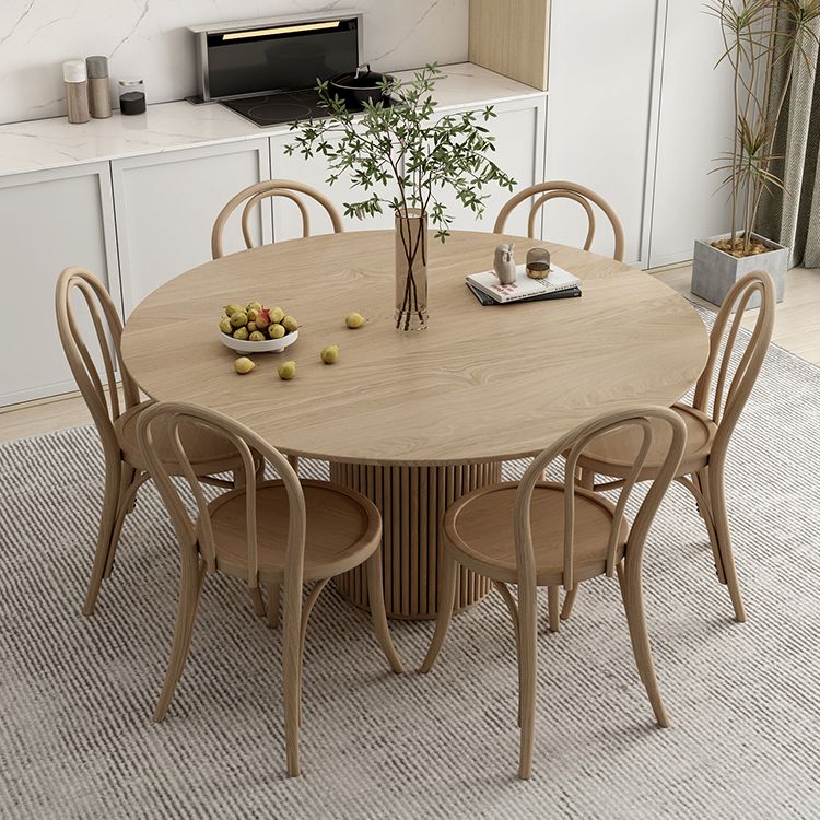 Pine Round Dining Table Contemporary Dining Table with Pedestal Base