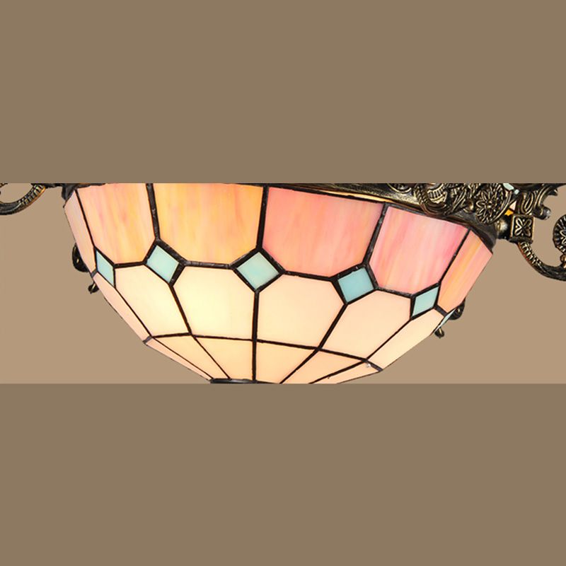 Corne Plafond Pendentif Tiffany Style Victorien Treated Tanker Taching Chandelier for Hotel