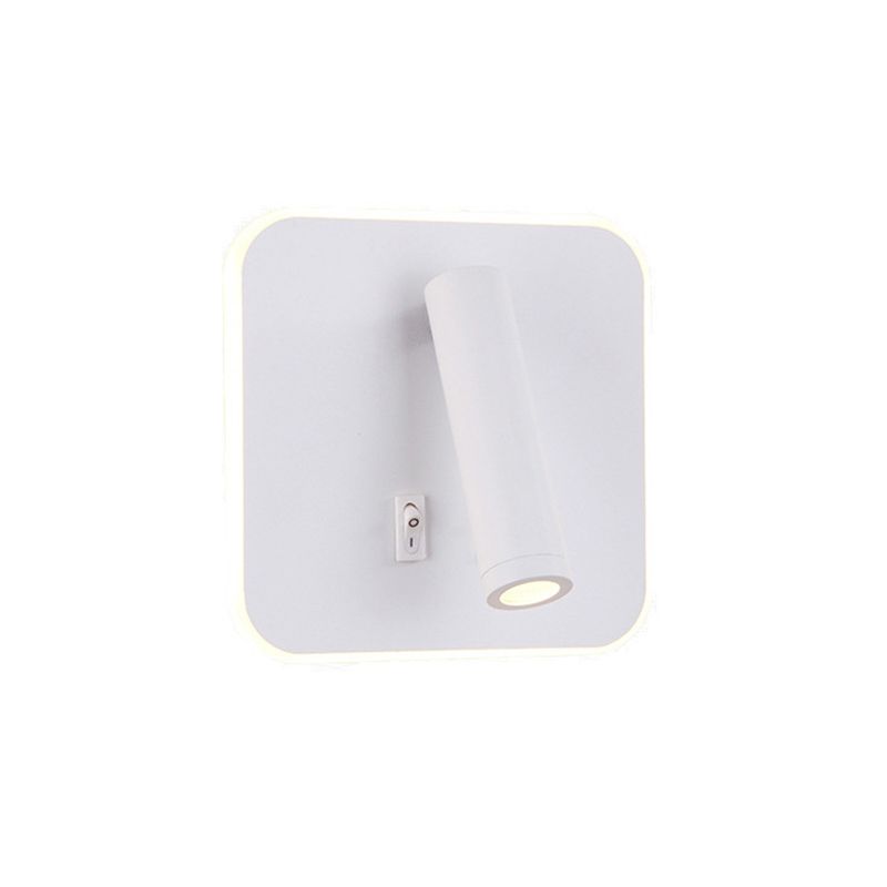 350° Rotatable LED Spotlight Wall Lamp Nordic Minimalism Bedside Reading Lamp with Backplane Night Light Design