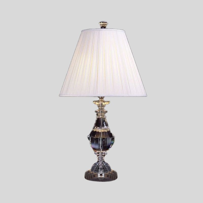 Lampada da comodino a forma di urna Moderna in cristallo smussato 14"/16" di larghezza Lampada da lettura bianca a 1 testa