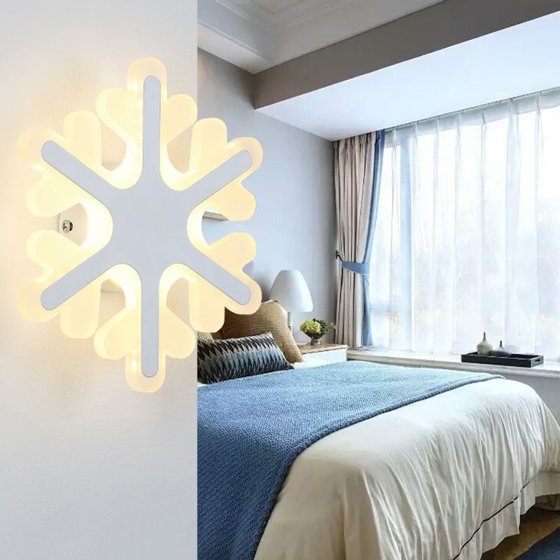 Flat Cartoon Shape Wall Light  Modern Stylish Acrylic LED Wall Lamp in White for Stair
