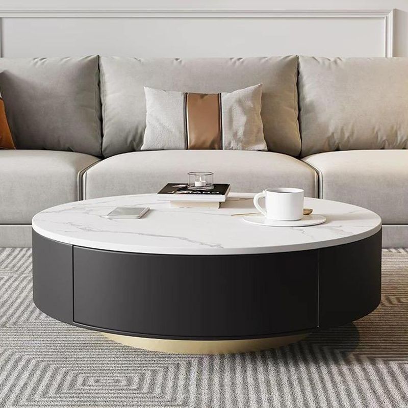 Modern Marble Side Table No Distressing End Table for Living Room