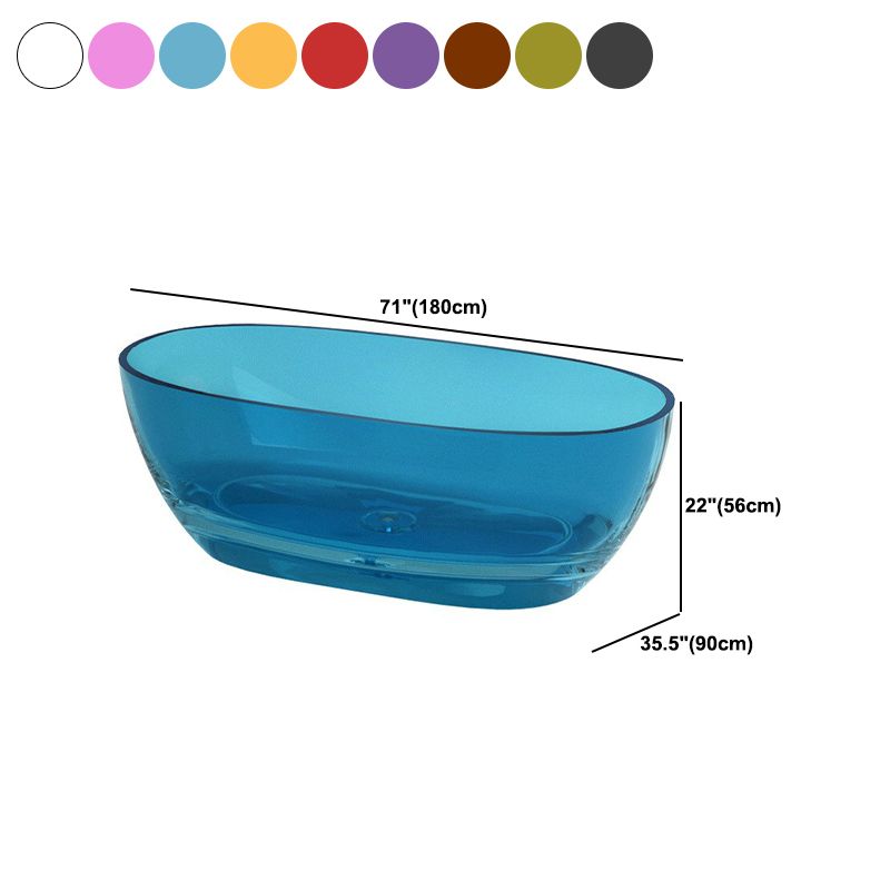 Modern Oval Colorful Bath Tub Soaking Freestanding Tub for Home