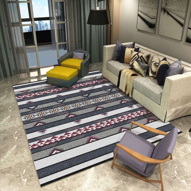 Modern Abstract Watercolor Rug Multi-Color Synthetics Rug Washable Anti-Slip Stain Resistant Area Carpet for Home