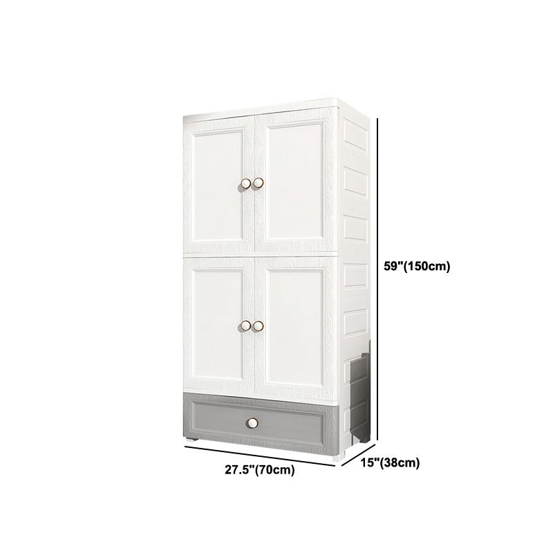 Contemporary Style Wardrobe Plastic Bedroom Wardrobe Closet With Drawer