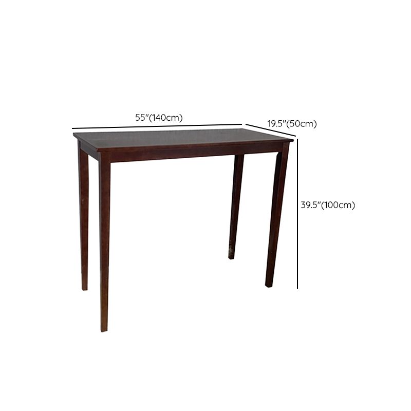 Traditional Rectangle Solid Wood Living Room Bar Dining Table