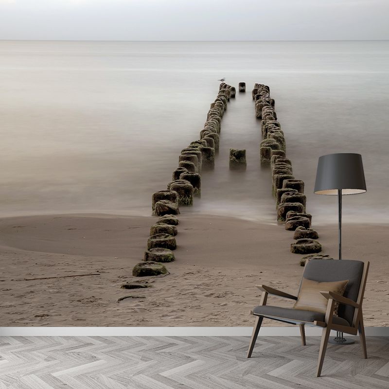 Coastal Mural Wall Covering for Bathroom Decorative Eco-friendly Wallpaper