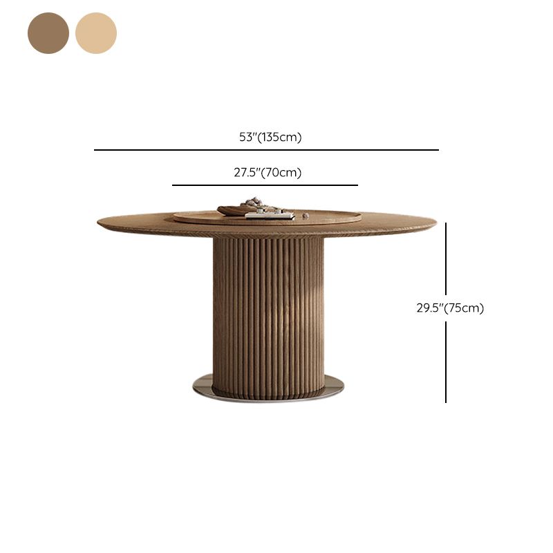 Contemporary Pedestal Dining Table Wood Dinner Table for Home