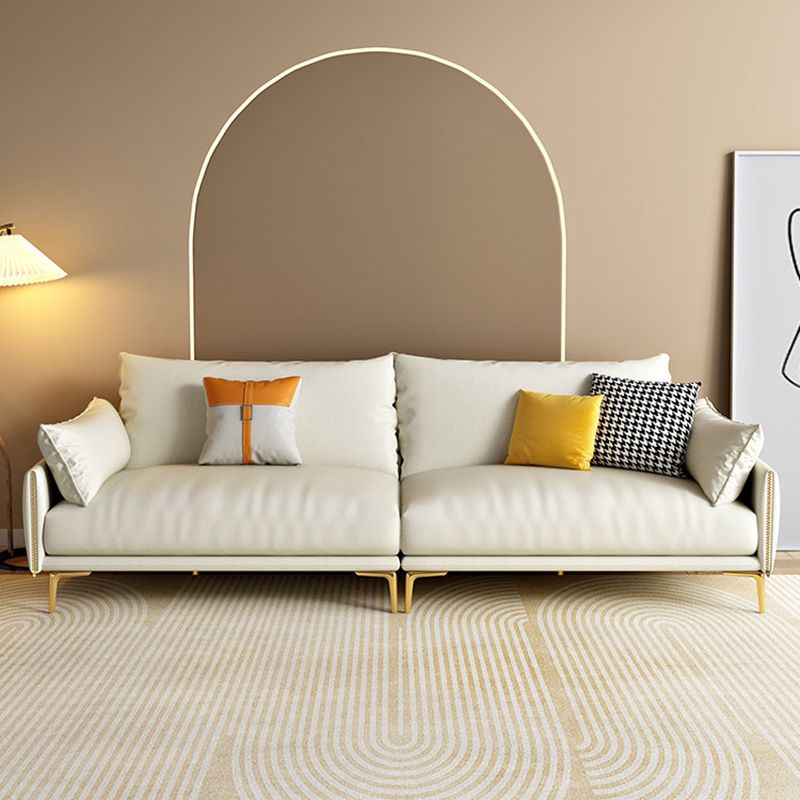 33.46" H Faux Leather 4- Seater Square Arm Sofa for Living Room