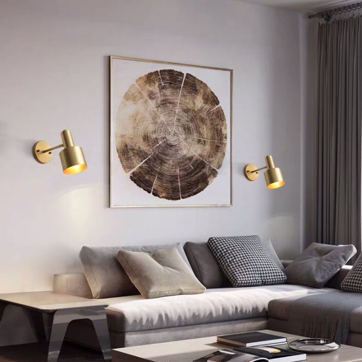 Gold Geometric Shaped Metal Wall Lamp Angle Adjustable Design Simplicity Sconce Lights for Staircase Aisle