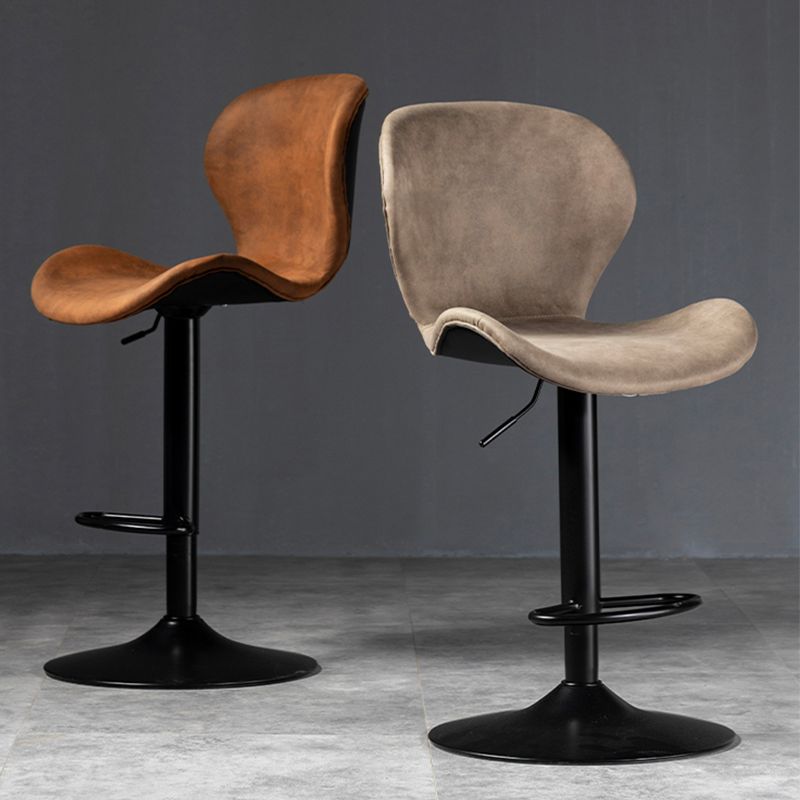 Scandinavian Metal Barstool Adjustable  PU Leather Barstools in Matte Finish for Indoor