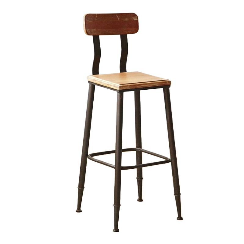 Industrial Metal Dining Stools Armless Bar Stools with Footrest