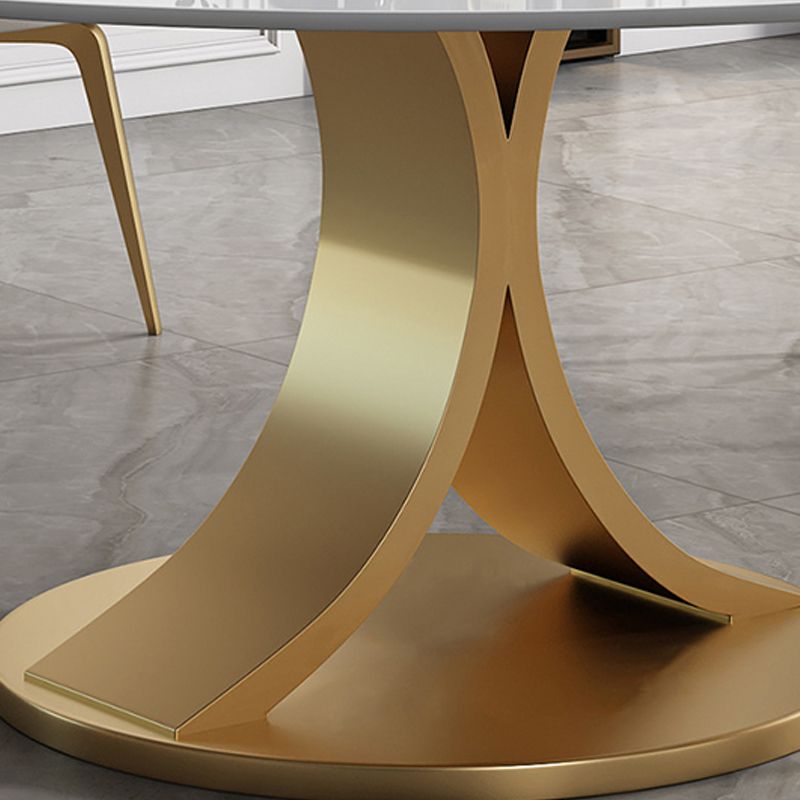 Contemporary Round Dining Table Stone Dinner Table for Home Kitchen
