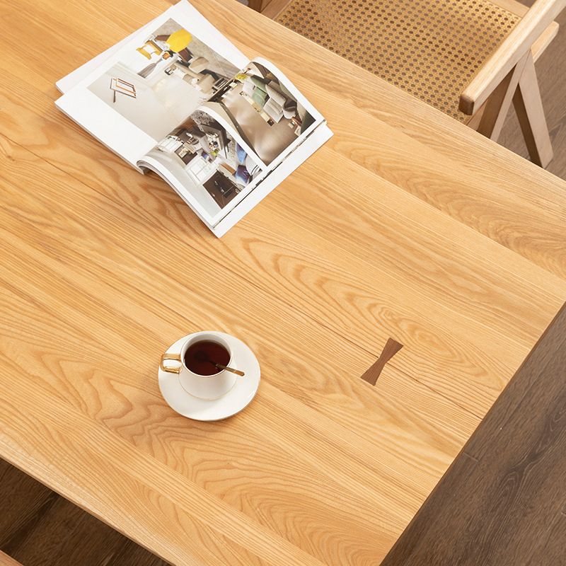 Rectangle Double Pedestal Dining Table Modern Wood Table for Kitchen